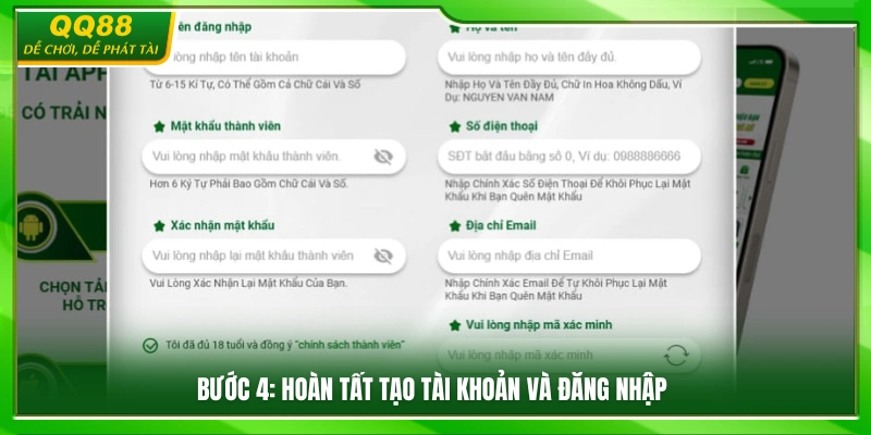 Xác nhận đăng ký và tiến hành đăng nhập hệ thống